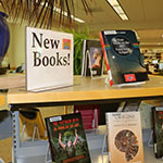 New Books shelf at Barber Library